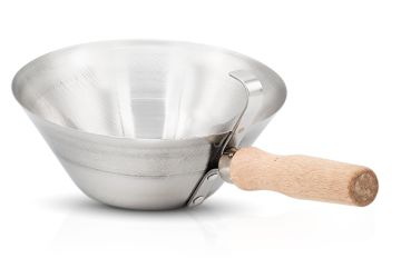 Bucket Scoop Stainlees Steel Bowl-Shaped Top 7” - Bottom 3½”, Kraft